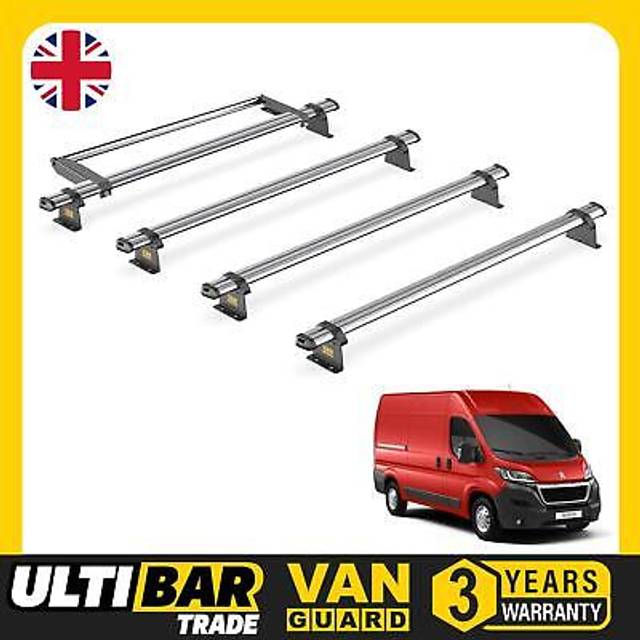 Peugeot boxer roof rack for 2006+ l3/l4 wheelbase 3 bars & roller van guard