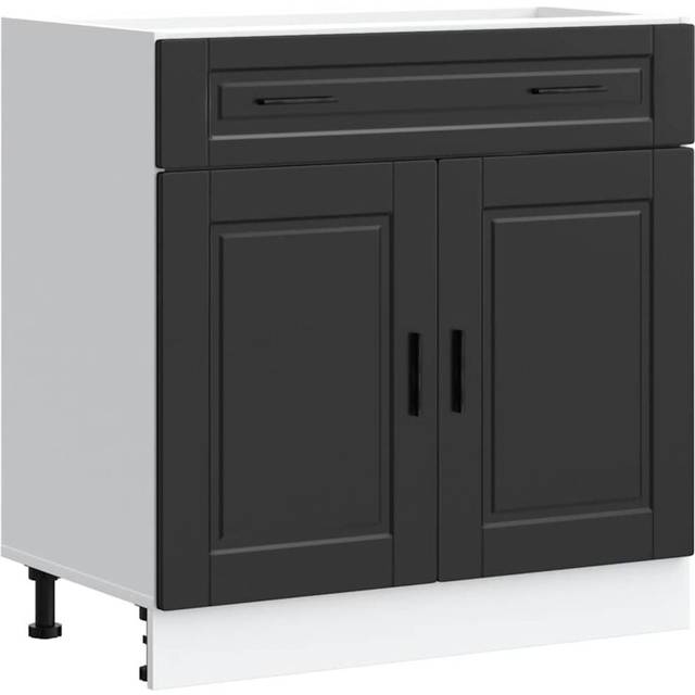 vidaXL Kitchen Base Cabinet Porto Black Engineered Wood
