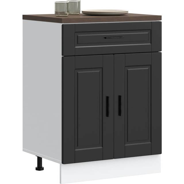 vidaXL Kitchen Base Cabinet Porto Black Engineered Wood