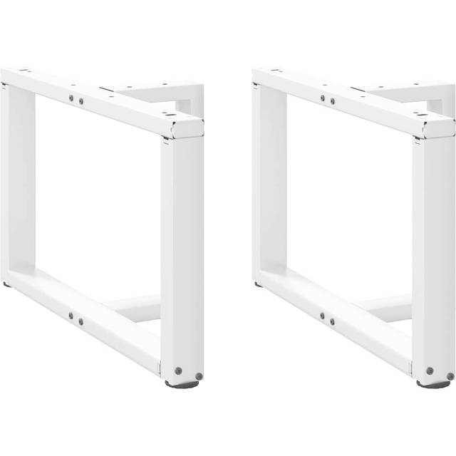 vidaXL Soffbordsben T-formade 2 st vit 70x25x(42-43) cm stål