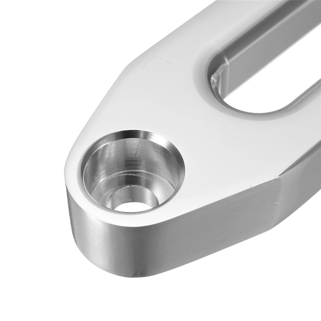 2Pcs 125mm 4000LBS Universal Chrome Billet Aluminum Hawse Fairlead Synthetic Mount Winch Rope 15000Lbs for SUV ATV UTV