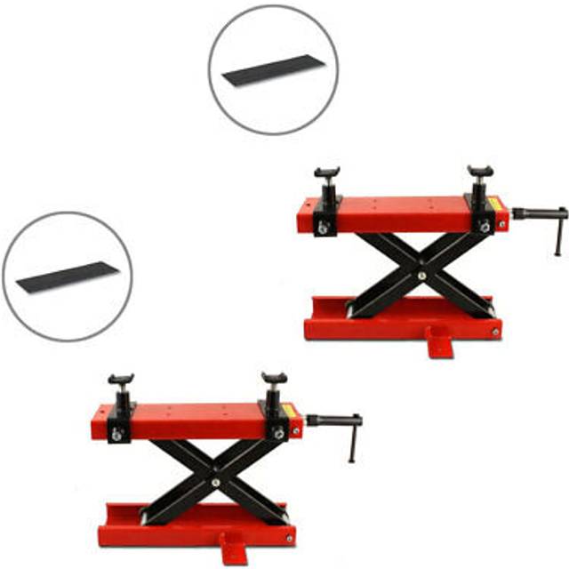 2x Hebebühne ConStands Mini-Lift Scherenheber inkl. Gummimatte bis 500kg in rot Spar-Set