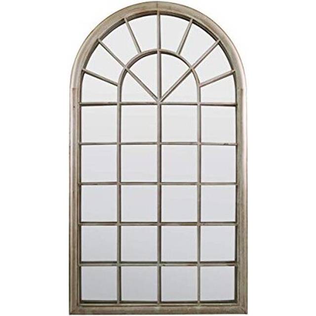 MirrorOutlet Somerley Country Arch Large Garden Mirror 129 X 76 Cm, Silver