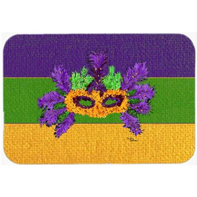 15 x 12 in. Mardi Gras Mask Glass Cutting Board