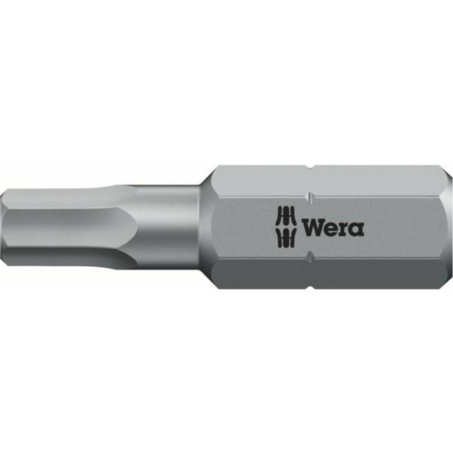 Wera 840/1 ZBO Hex Pinned Security Bit Extra Tough 2mm 25mm Pack of 1