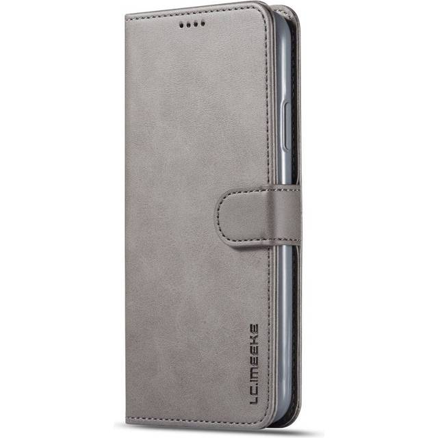 iPhone 11 Pro Max Konstläder Flip Fodral m. Korthållare & Ställfunktion - Grå