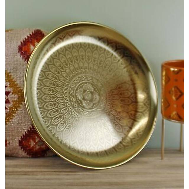 Kasbah Design Decorative Gold Metal Tray