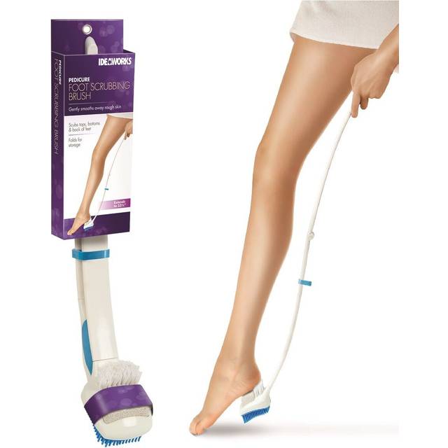 Foot pedicure long reach foot scrubbing brush pumice stone comfy lightweight