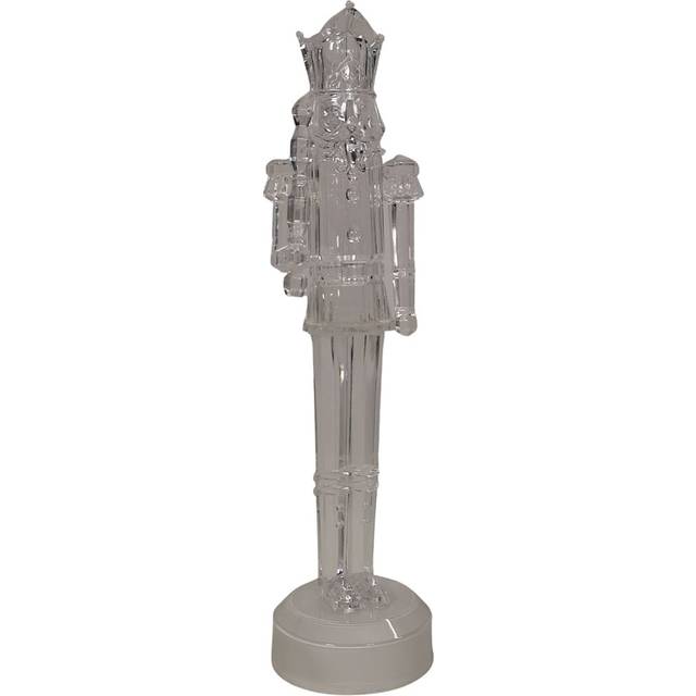 Samuel Alexander 30Cm Clear Acrylic Light Up Christmas Nutcracker Decoration With Colour Changing Leds, Clear