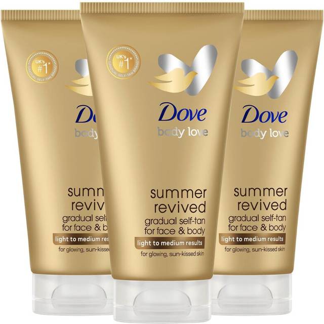 3 Packs of Dove Derma Spa Summer Revived Fair to Medium Face Cream with Cell Moisturisers 75ml