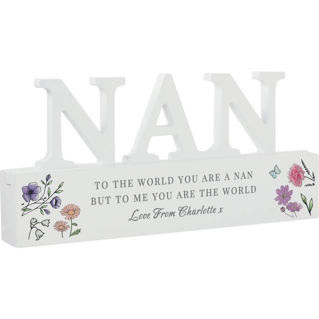 Personalised Wild Flowers Nan Ornament - White