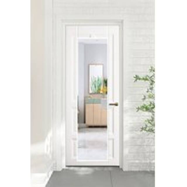 37cm W x 147cm H White Frame Over the Door Full Length Mirror - One Size