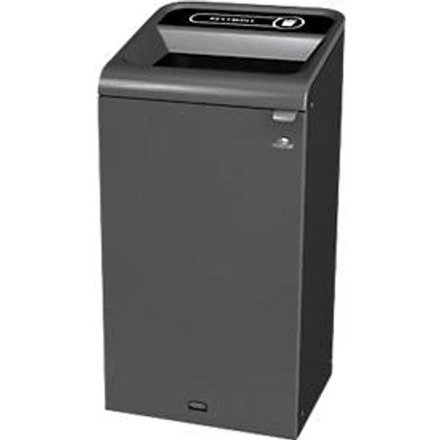Rubbermaid zinc plated steel, zinc plated steel, capacity 87 l, black - grey