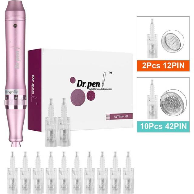 (M7W+10Pcs 42PIN) Dr.pen M7w Rechargeable Microneedling Pen Anti-wrinkle Acne Scar Removal Derma Roller Micro Needle Mts Beauty Skin Care With 12pcs N
