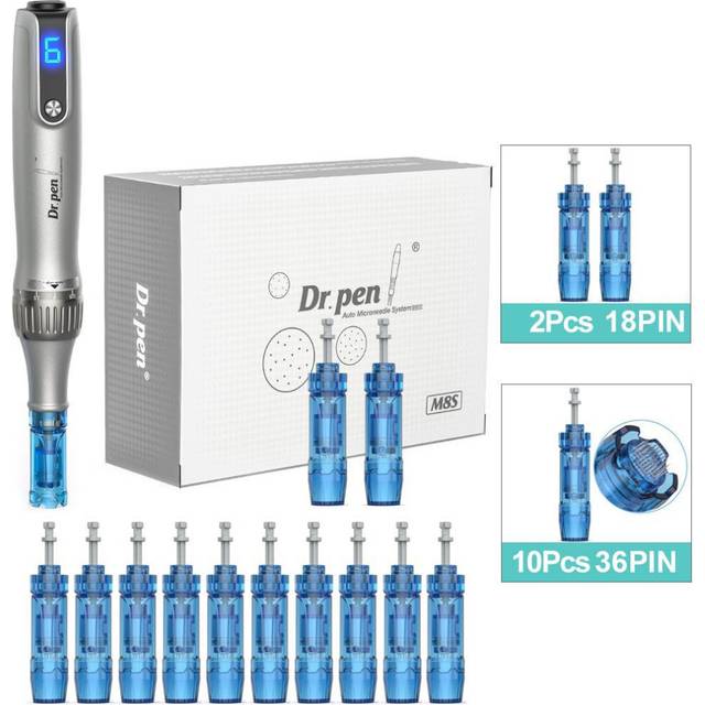 (M8S+10Pcs 36PIN) Dr.pen Ultima M8s Professional Microneedle Micro Needle Scar Acne Removal Mts Derma Pen Microneedling With 12pcs Cartridges Skin Car