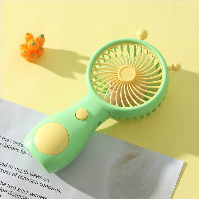 (Green) Cute Cartoon Snail Handheld Usb Rechargeable Mini Fan Portable And Adorable