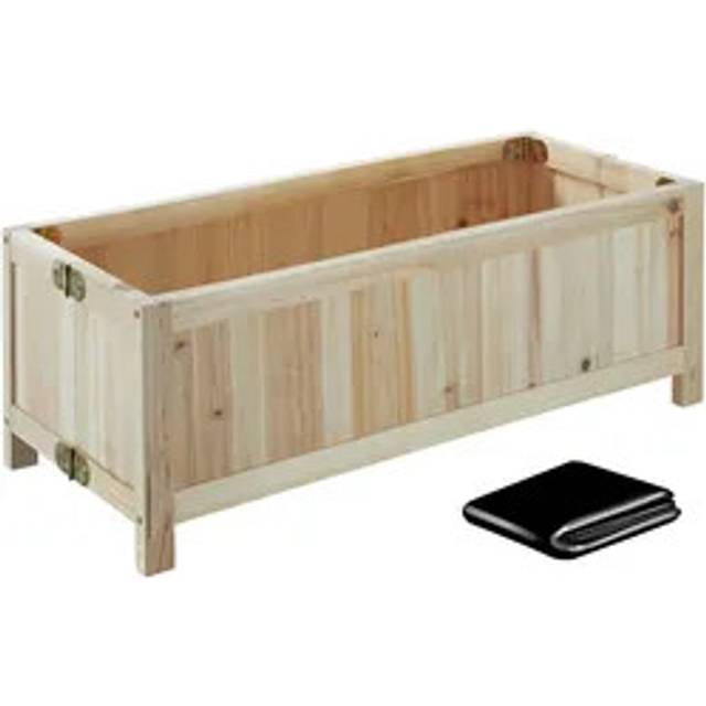 Raised Bed - for gardens, 30 litre capacity, wooden, 70 x 30 x 25cm - brown