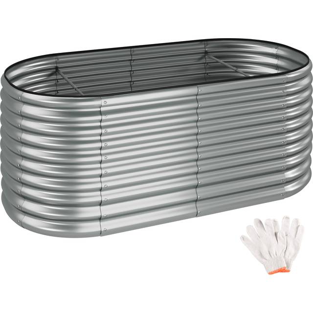 Raised bed Flormma, 1257l, galvanised, 200x100x80cm - silver