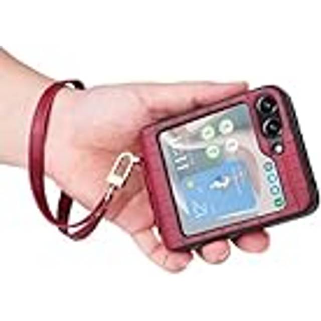 Bärbart remmönster PC-fodral för Samsung Galaxy Z Flip 5 4 3 5G Flip-telefonskal för Flip5 Flip4 Flip3 ZFlip5 5G-fodral, rött, för Samsung Z Flip5