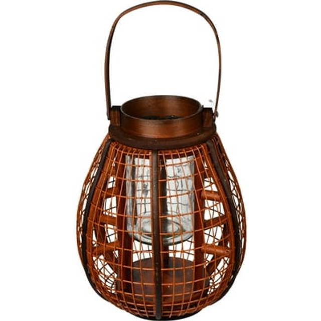Vickerman FQ193612 12 x 9 in. Iron Wire Lantern, Brown