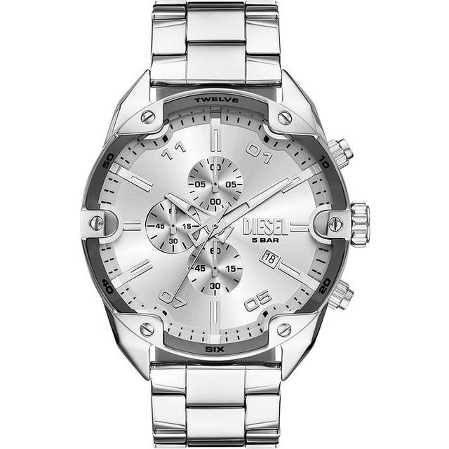 Diesel Spiked DZ4677 - Herr - 49 mm - Analogt - Quartz - Mineralglas - Silver (24 mm)