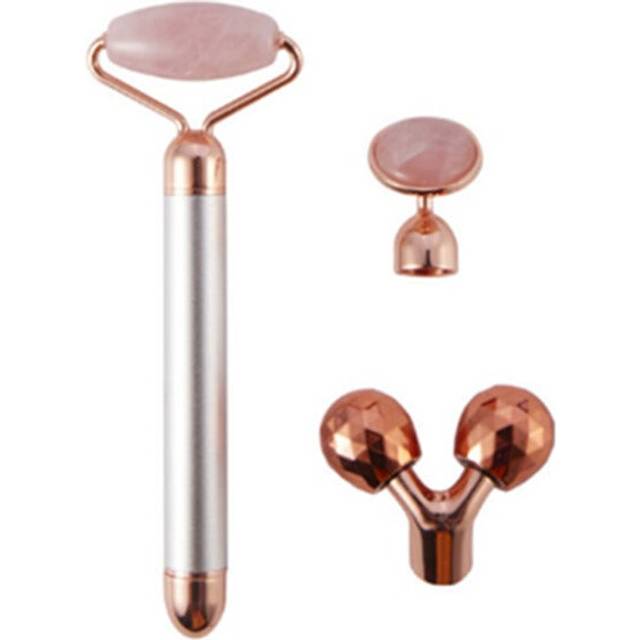 (Silver) 3-In-1 Electric Facial Roller Multi-Function Massager