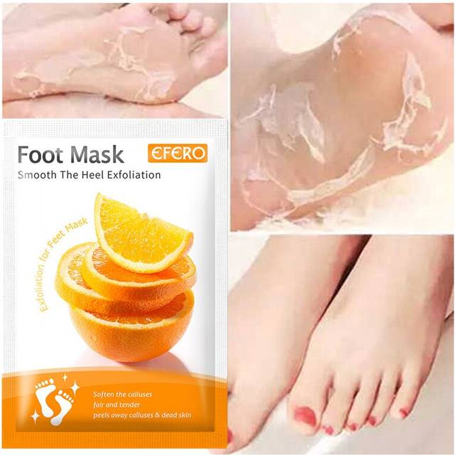 Orange Foot Mask Peeling for Legs Feet Mask Exfoliating Socks Scrub for Pedicure Anti Crack