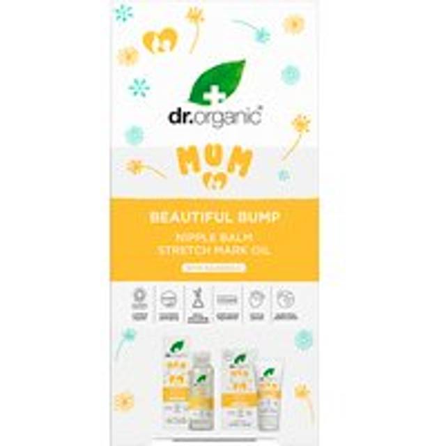 Dr Organic New Mum Gift Set with Organic Calendula, Nipple Balm & Stretch Mark Oil, Soothing Skincare Essentials, Pregnancy Safe, Calming, Natural,
