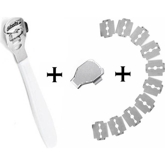 (B) Peach wood Foot Skin Shaver Corn Cuticle Cutter Remover Rasp Pedicure File Foot Callus 10 Blades