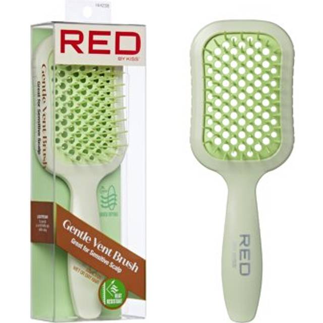 Red by Kiss Gentle Vent Brush  Ideal for Sensitive Scalp Protection  Heat Resistant & Quick Drying with Blow Dryer  Soft Flexible Bristle for Wet or D