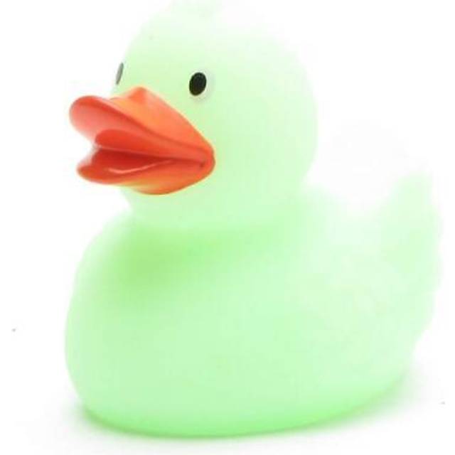 Glow in The Dark Baby Green Vinyl Bath Duck (L: 7.5 cm, Squeaky)