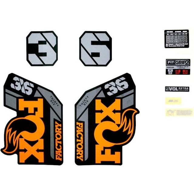 Fox Fork Spares - Fork 36 Decal Kit: F-S 26&quot; Orange Logo Matte Bl