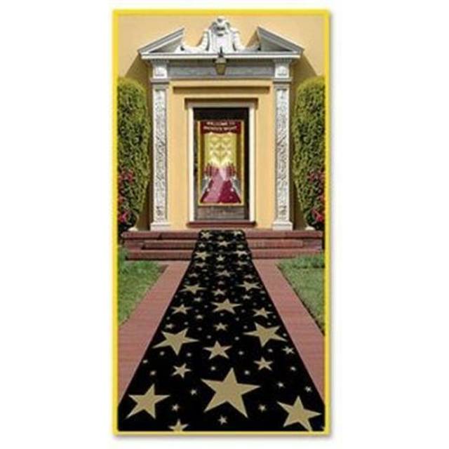Beistle 24 x 10' Awards Night Party Gold Star Runner (1/Pkg) - 6 Pack