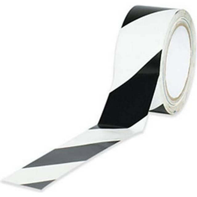 3 in. x 36 yds. Black-White Striped Vinyl Safety Tape