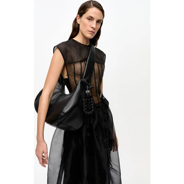 GANNI HOBO BLACK MEDIUM SHOULDER BAG
