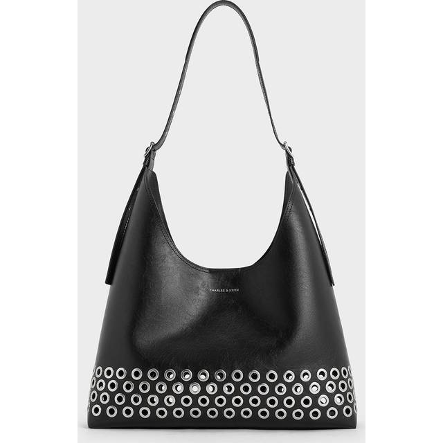 CHARLES & KEITH Liv Grommet Embellished Hobo Bag