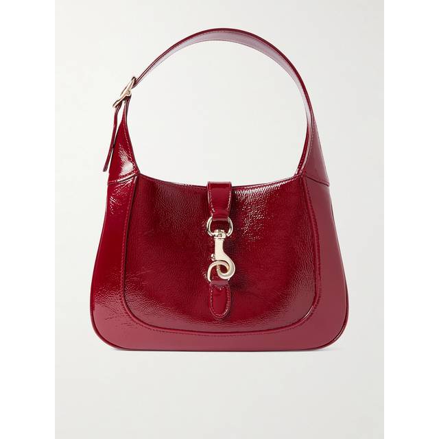 Gucci - Jackie Small Patent-leather Shoulder Bag - Red - One size