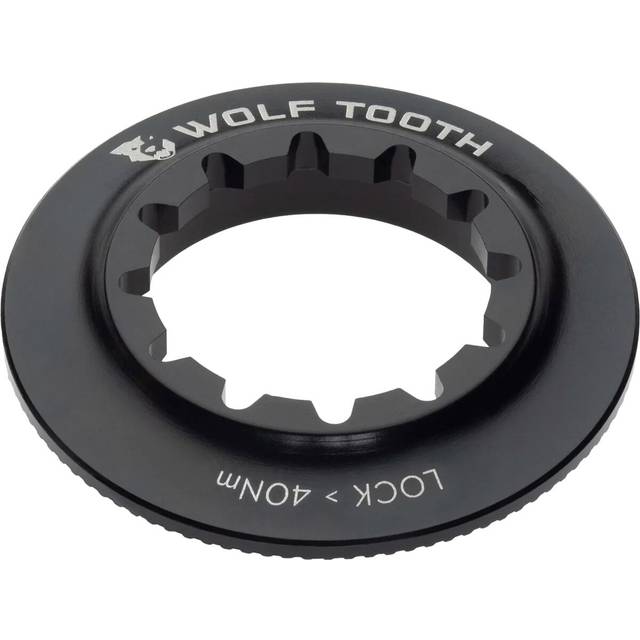 Wolf Tooth Centerlock Rotor Spline Black serrations 12mm thru axle compatible Lockring-Internal Inner 9mm QR,