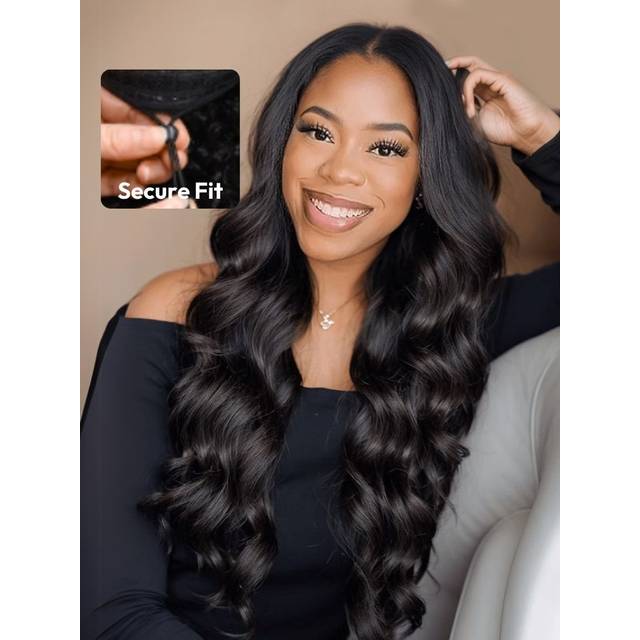 Pull & Go? U Part / EasiContour V Part Hair Wig? Natural Color Body Wave Wigs For Women