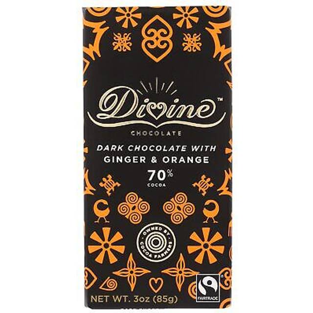 Divine Chocolate Smooh Dark Chocolate With Ginger & Orange 3 oz