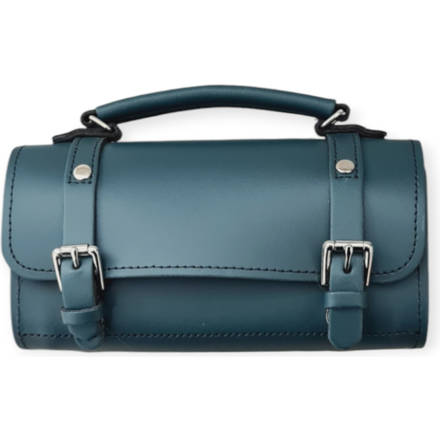 Handmade Leather Bowler Bag - Pine - green