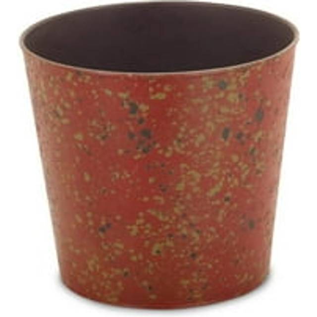 9 Red Recycled Plastic Indoor Outdoor Round Pot Planter