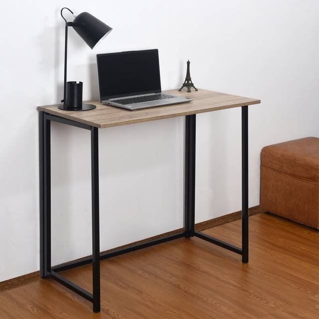 Golightly Desk Folding Computer Wooden Finish Space Saving - White (74cm H X 80cm W X 45cm D)