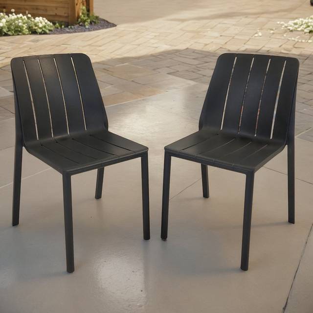 NARDI TIBERINA BISTROT Chair Anthracite Pack of 2, Grey