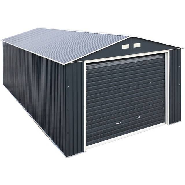 Salford 12 ft. W x 38 ft. D Metal Shiplap Steep Slope Garage - Grey (372cm W X 1,145cm D X 259cm H)