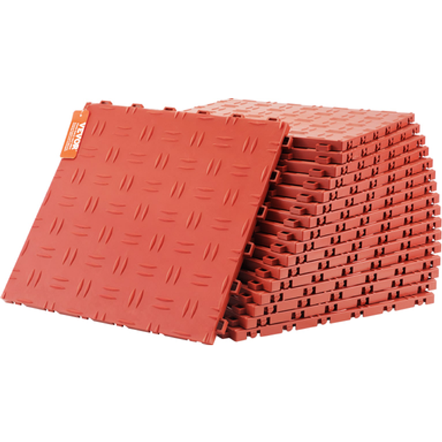 Vevor garage tiles interlocking 12x12 in 25 pack garage flooring tiles red