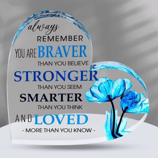 Motivational Gifts - Acrylic Hearts with Heartwarming Message - Inspirational Gifts for Women, Men Gifts - Home Office Desk Decor - Best Friends Gifts