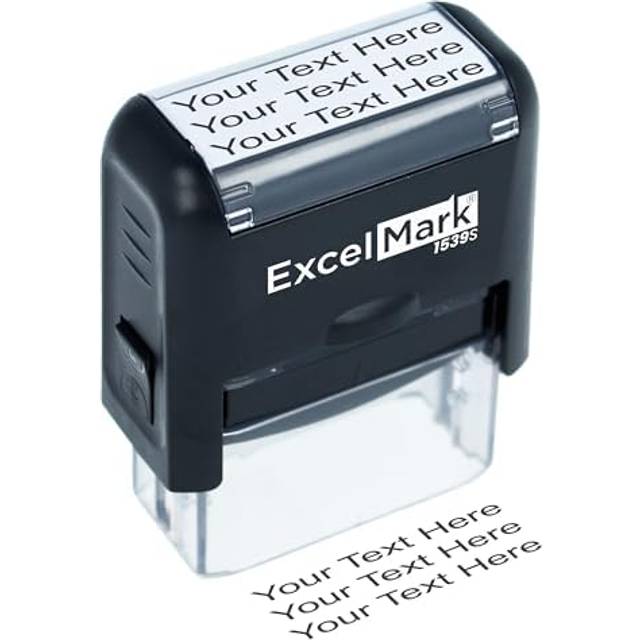 ExcelMark Custom Rubber Stamp - Clean & Easy Stamping - Personalized Self-Inking Stamp Small