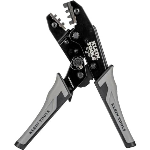 Klein Tools 3010CR MC4 Solar Ratcheting Crimper for 10-14 AWG Stranded Copper Wire PV Connectors