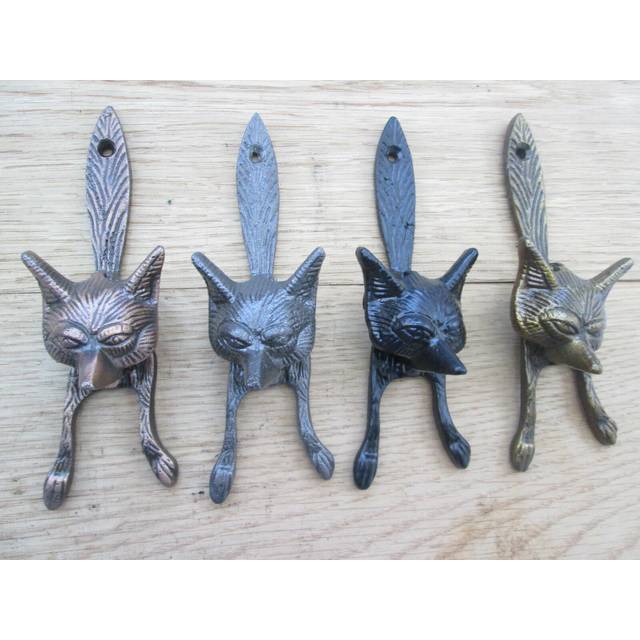 Cast iron fox head door knocker vintage retro style country cottage